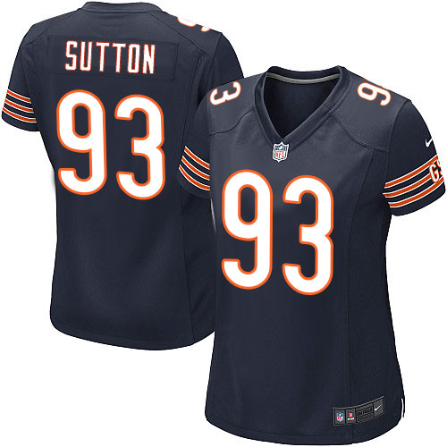 Women's Game Will Sutton Nike Jersey Navy Blue Home - #93 NFL Chicago Bears